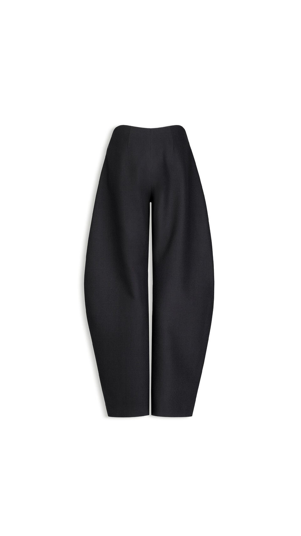 ALA&Iuml;A ROUND WOOL CREPE PANTS ANTHRACITE - View 2