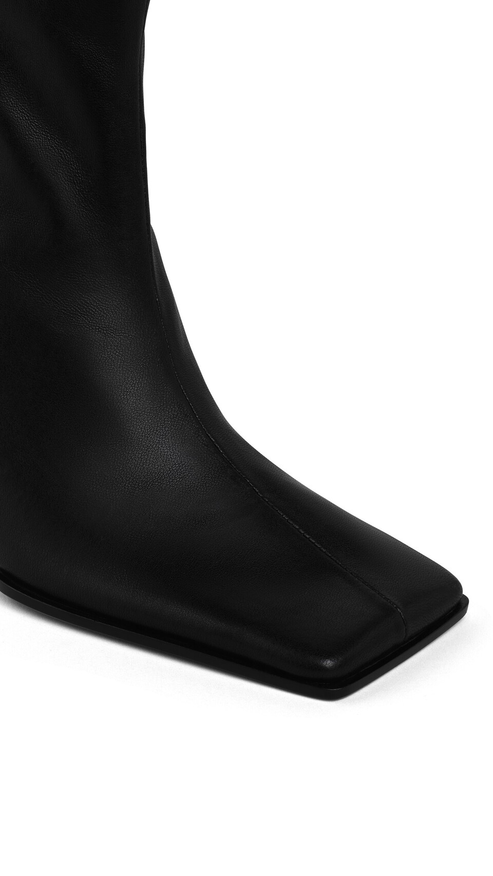ALA&Iuml;A SOFT SQUARE BOOTS IN LEATHER BLACK - View 4