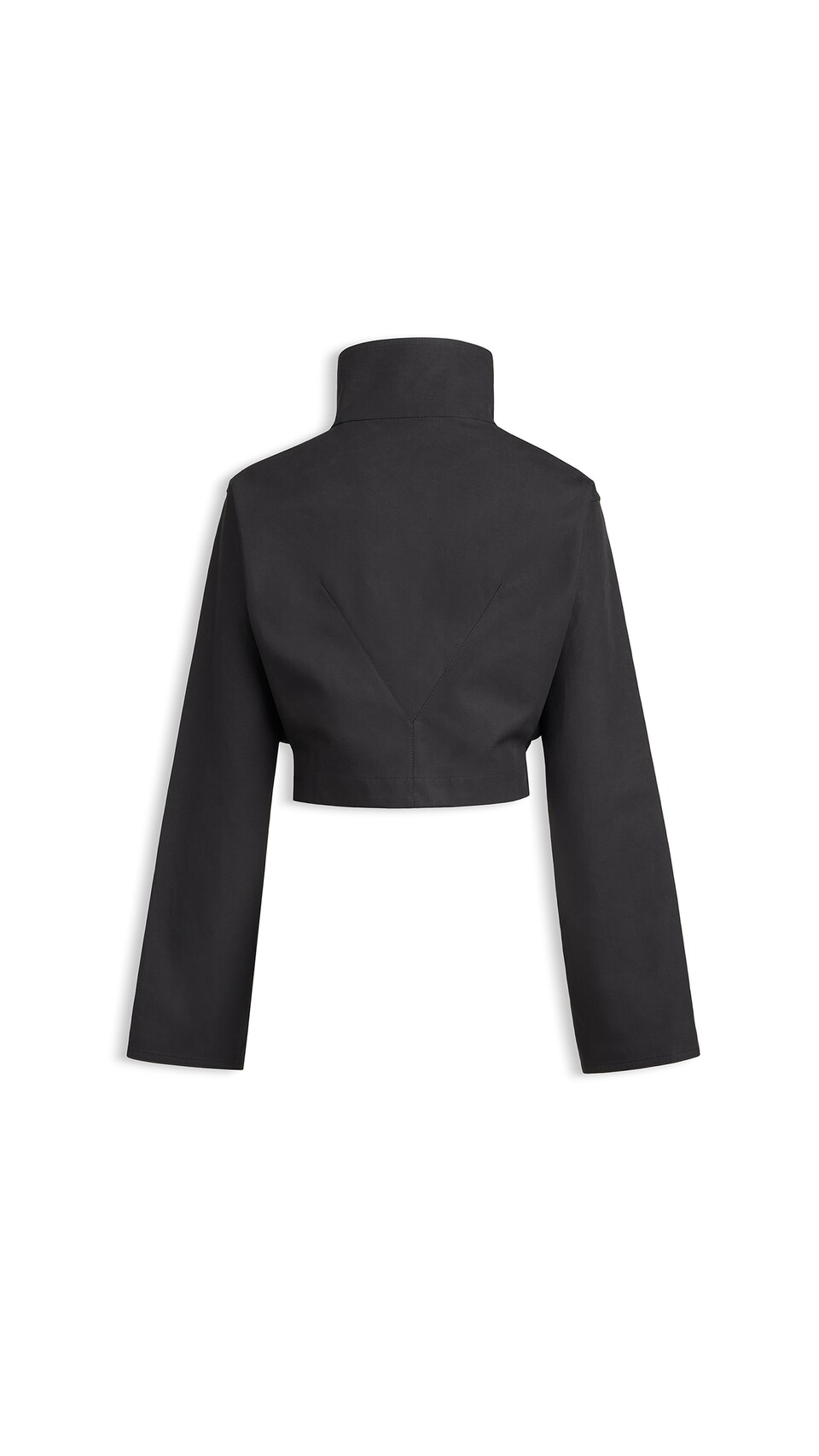 ALA&Iuml;A SILK COTTON CROPPED JACKET BLACK/BLACK - View 5