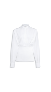 WEI&szlig; - ALA&Iuml;A HEMD AUS BAUMWOLLPOPELINE MIT GERIPPTER TAILLE