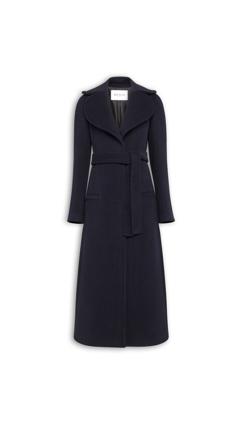 CINCHED WOOL COAT