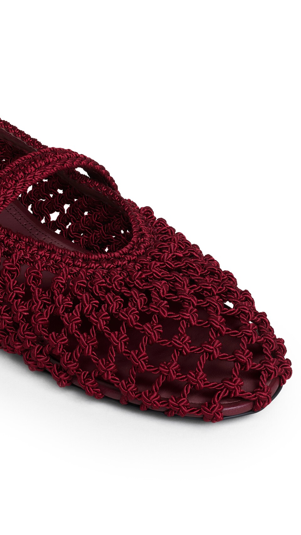 ALA&Iuml;A BALLET FLATS IN SATIN CORD BORDEAUX - View 3