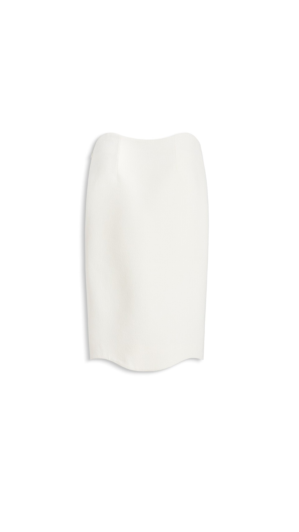 ALA&Iuml;A CURVED WOOL CREPE SKIRT IVORY - View 8