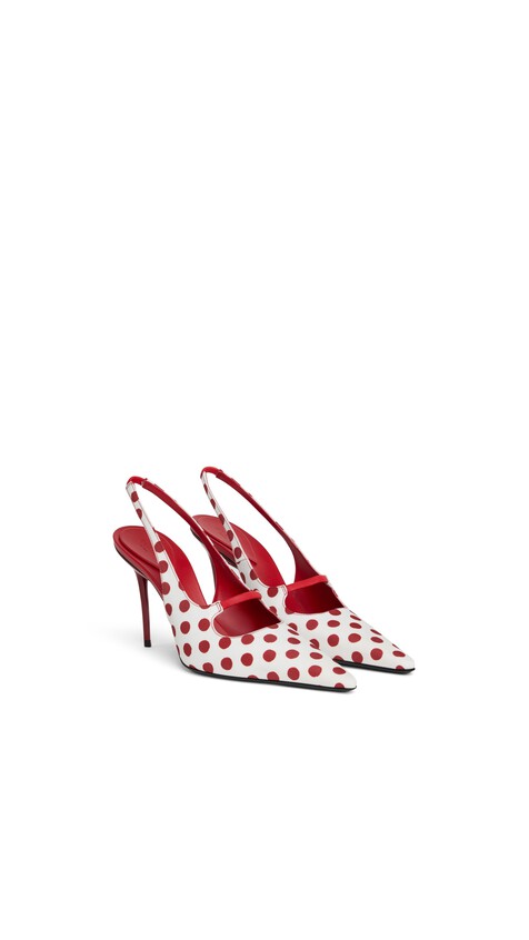 ALA&Iuml;A DROP SLINGBACKS IN POLKA DOTS PRINT RED/WHITE - View 2