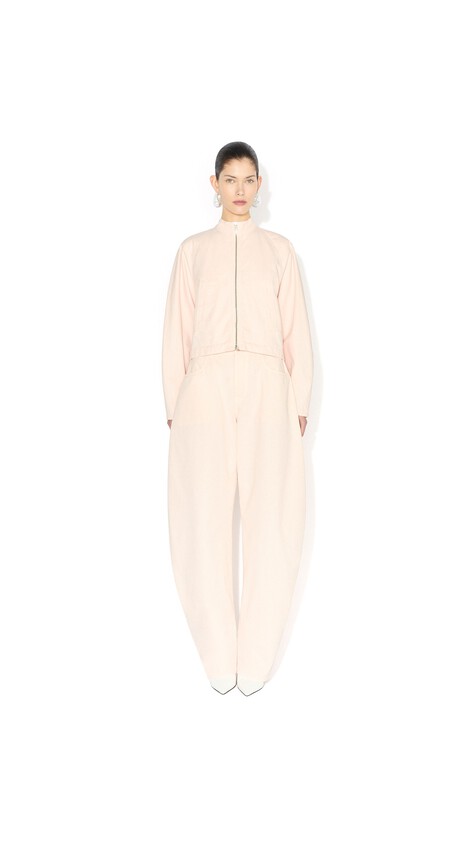 ALA&Iuml;A ROUND DENIM JACKET PINK - View 2