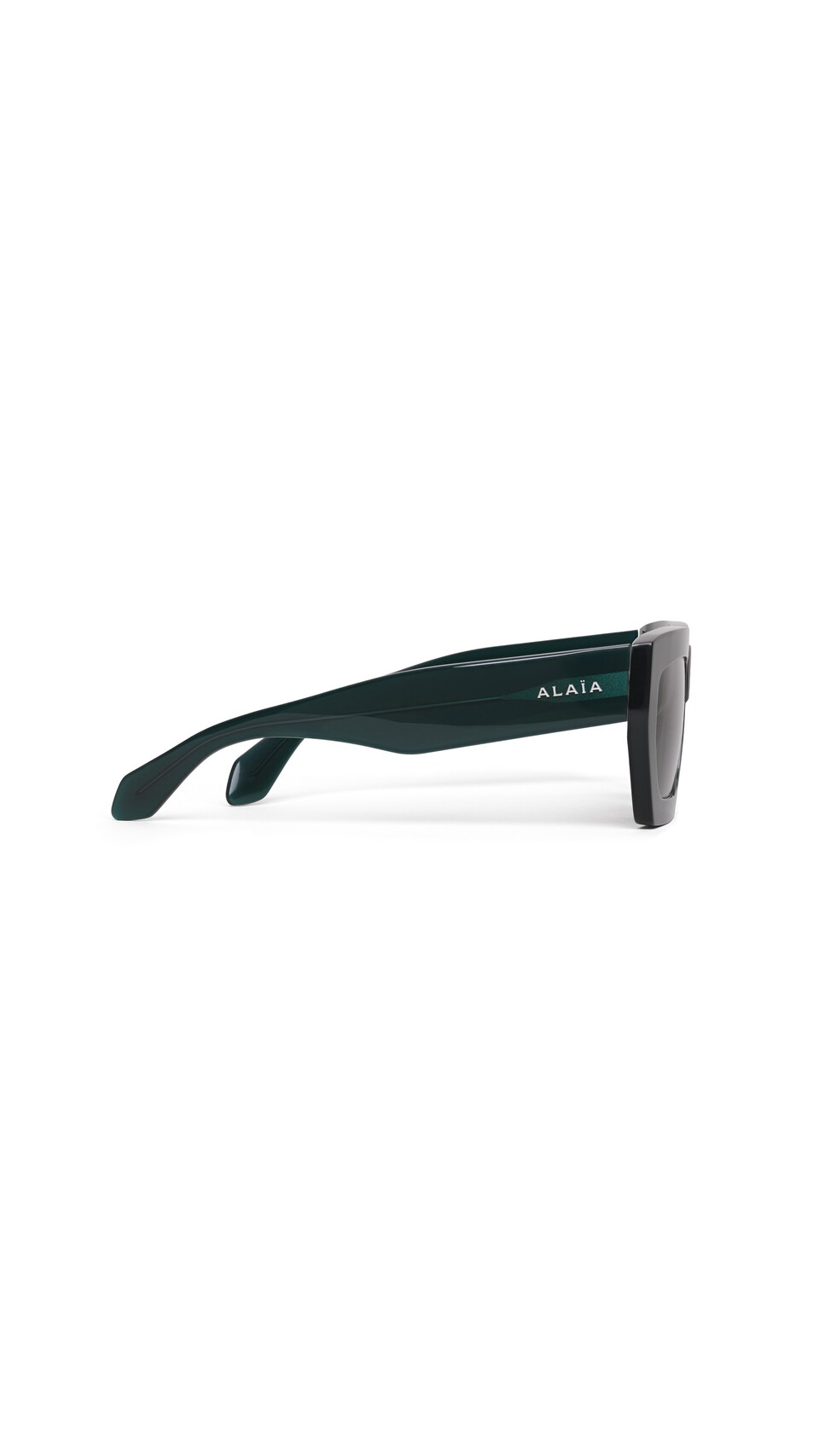 ALA&Iuml;A MELTED RECTANGULAR SUNGLASSES GREEN - View 2