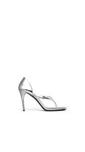 WHITE SILVER - ALA&Iuml;A INFRADITO SANDALS IN MIRROR CALFSKIN