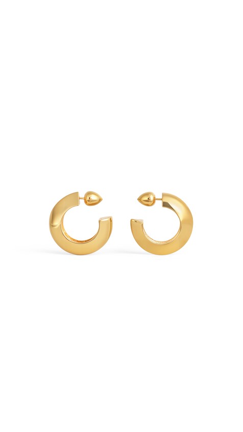 ALA&Iuml;A EDGE HOOPS EARRINGS YELLOW GOLD METALS