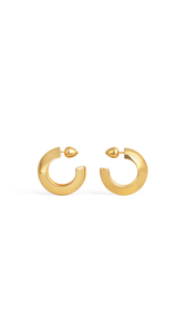YELLOW GOLD METALS - ALA&Iuml;A EDGE HOOPS EARRINGS