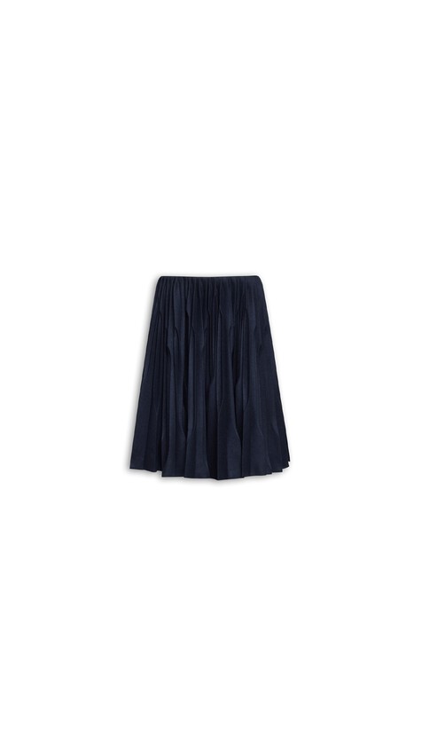 MERINO FLANNEL PLEATED SKIRT