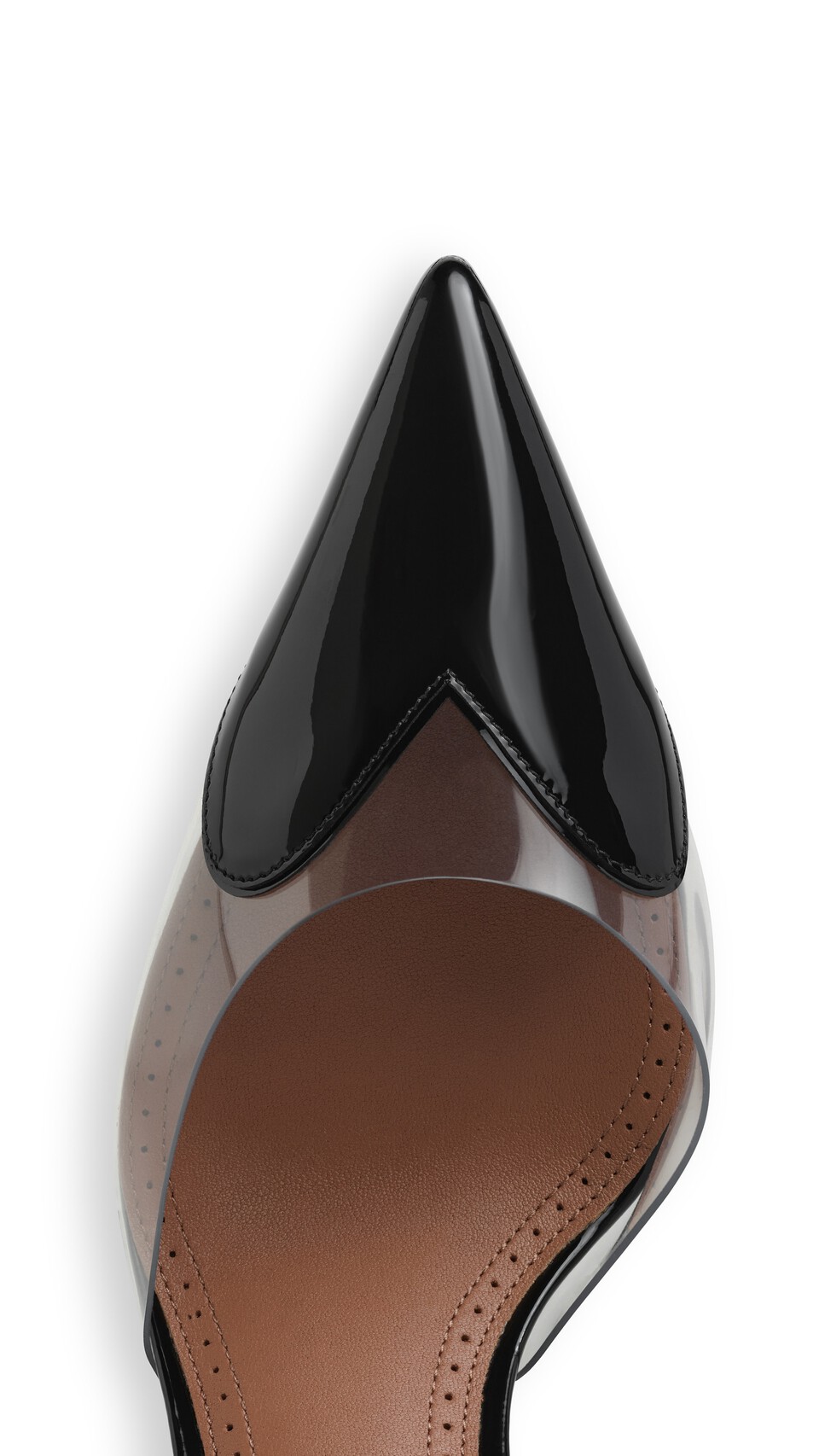 ALA&Iuml;A LE C&OElig;UR WEDGE MULES IN PATENT LEATHER BLACK - View 4
