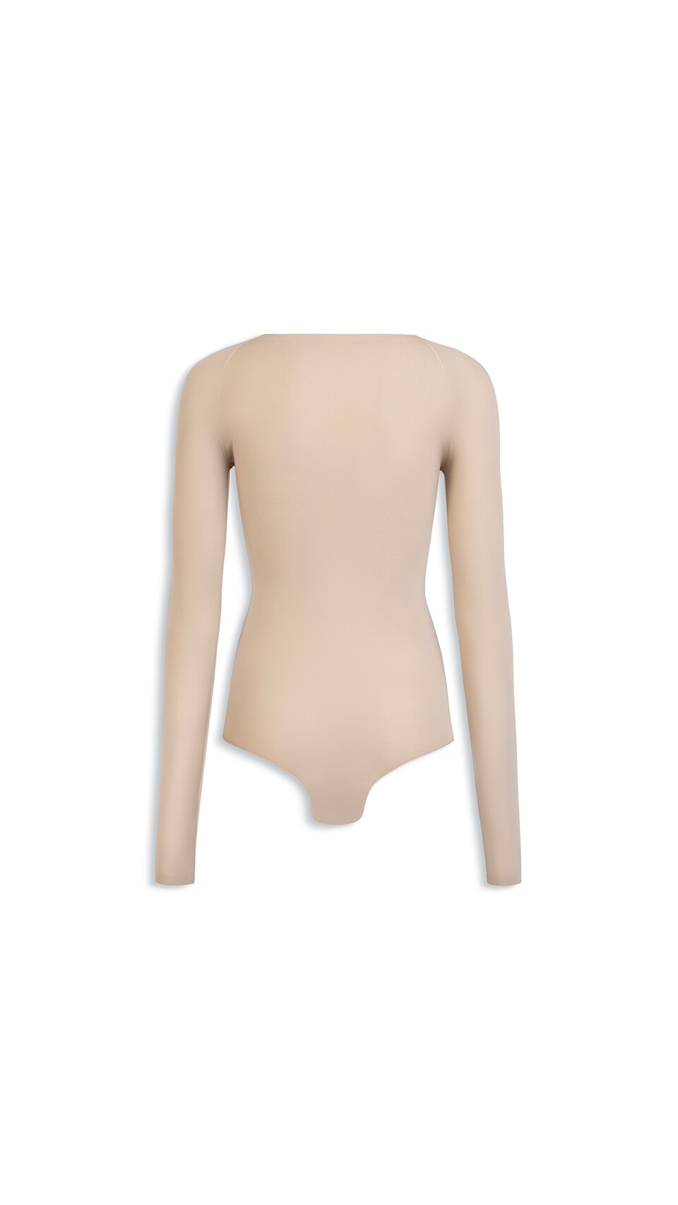 ALA&Iuml;A ROUND NECK SECOND-SKIN KNIT BODYSUIT BEIGE - View 2