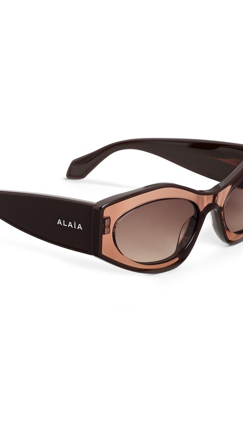 ALA&Iuml;A CAT EYES SUNGLASSES TRANSPARENT BROWN - View 2