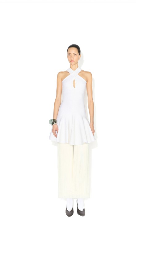 ALA&Iuml;A HIGH FRINGED SOCKS NATURAL WHITE - View 2