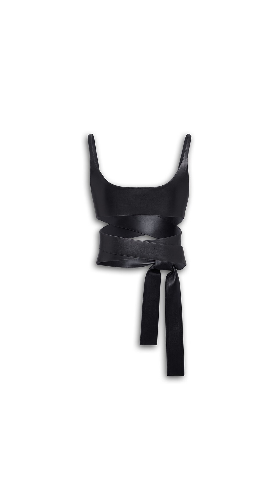 ALA&Iuml;A LEATHER WRAPPED TOP BLACK - View 2