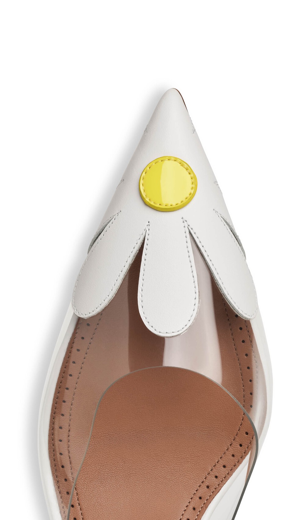 ALA&Iuml;A BLOOM MULES IN CALFSKIN WHITE - View 4