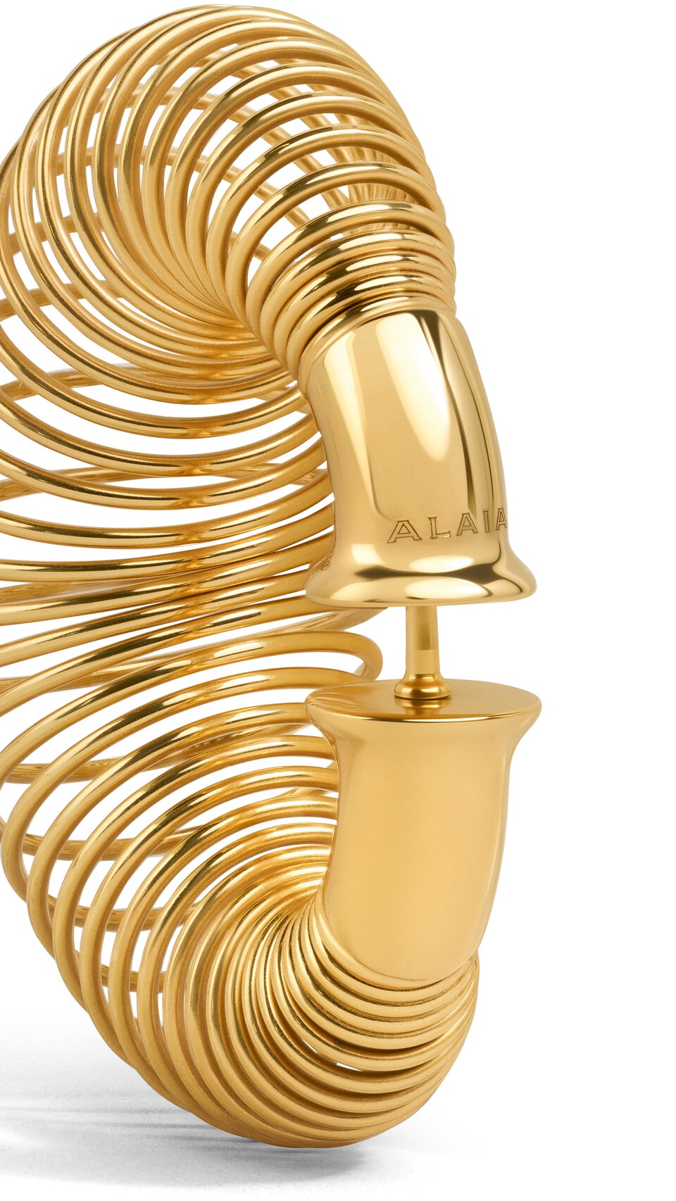 ALA&Iuml;A KLEINE SPIRAL CREOLEN GELBGOLD-METALLE - View 2