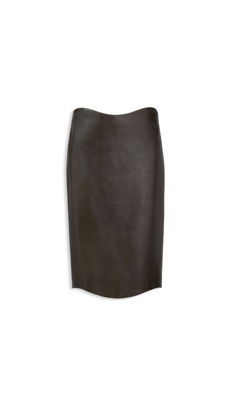 ALA&Iuml;A LAMBSKIN PENCIL SKIRT BLACK