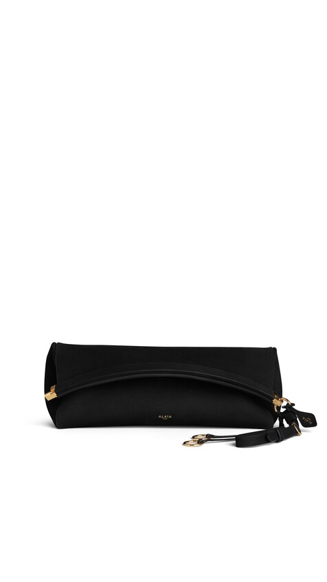 ALA&Iuml;A LE CLICK CLUTCH 42 IN NUBUCK BLACK