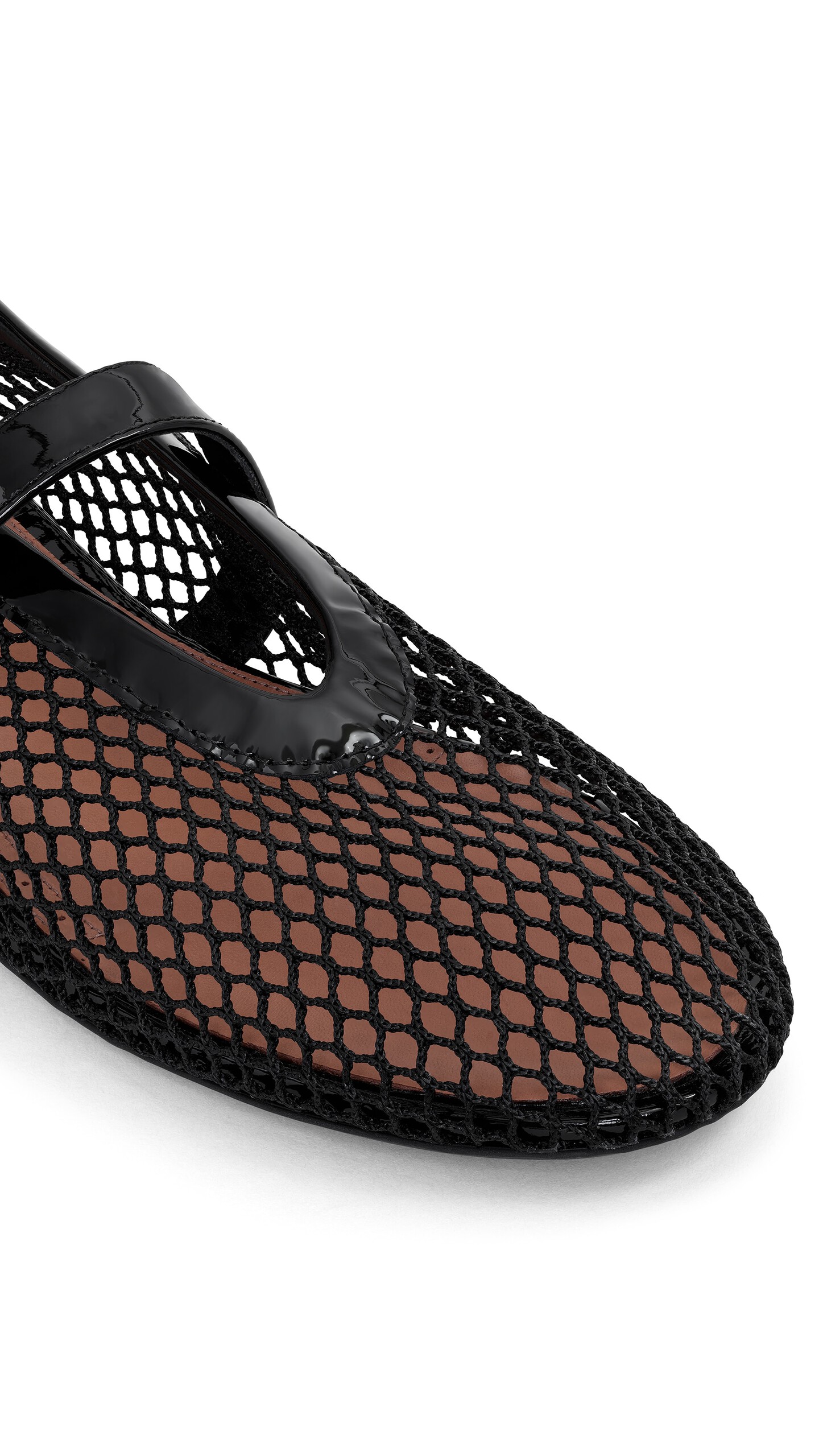 ALA&Iuml;A BALLET FLATS IN FISHNET BLACK - View 3