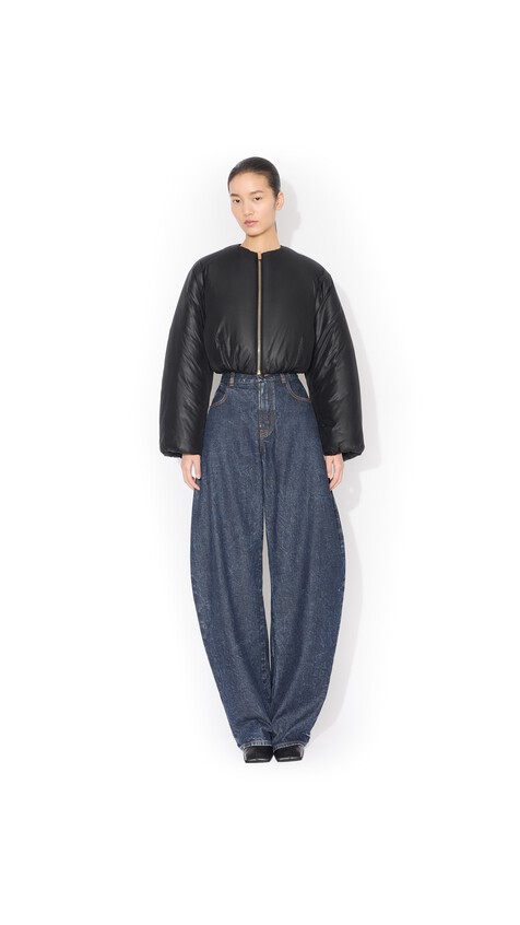 NYLON PLEATED BOMBER