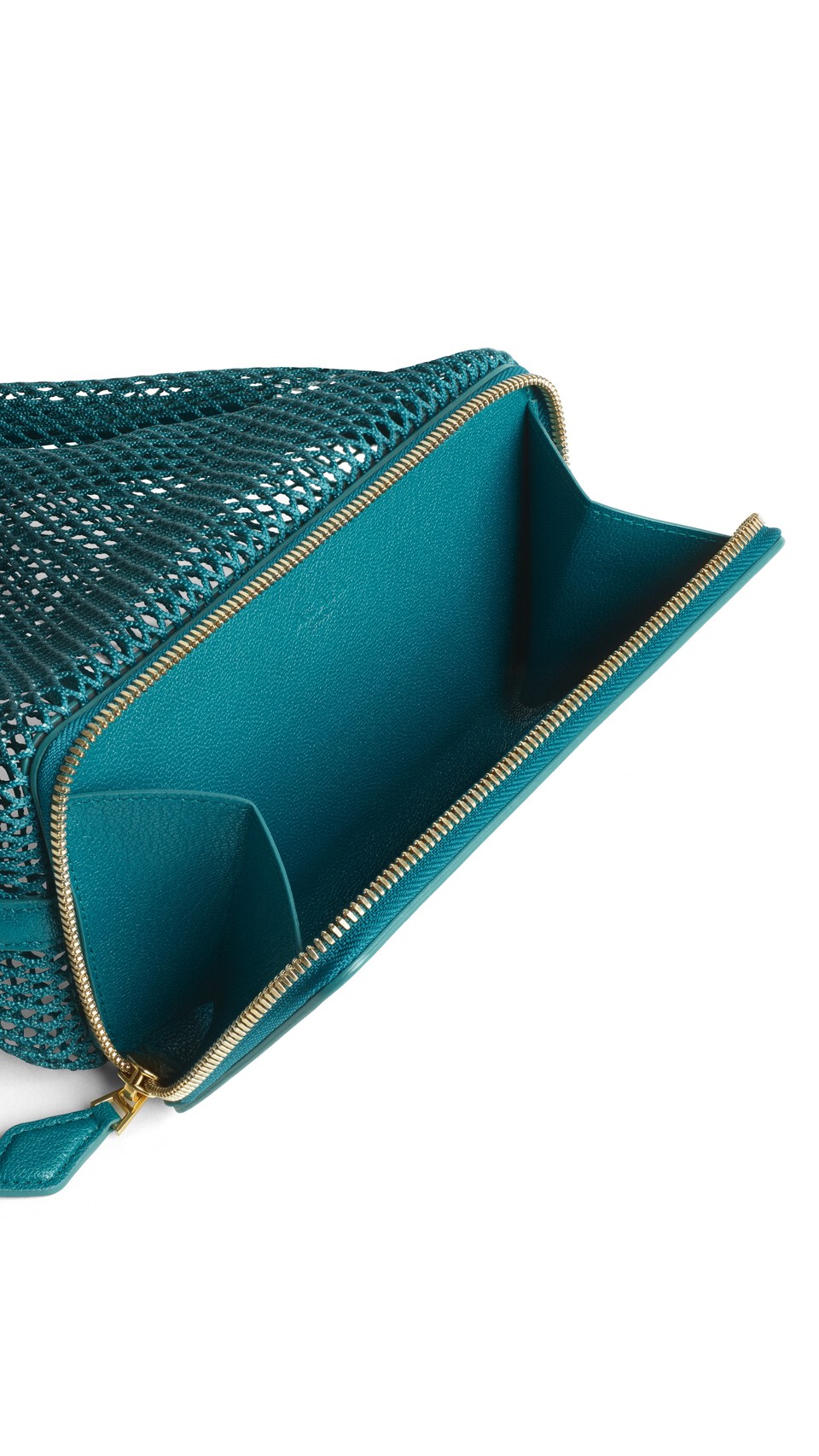 ALA&Iuml;A LE POCHON BAG IN FISHNET CHINA BLUE - View 3