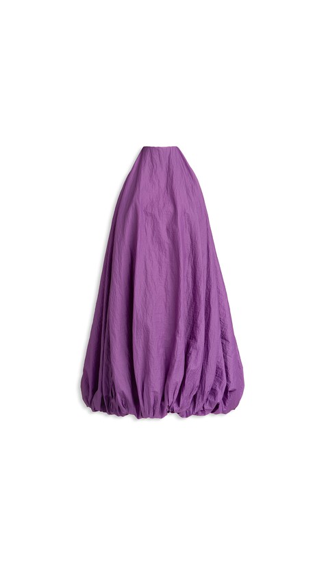 ALA&Iuml;A BALLOON SOFT NYLON DRESS VIOLET