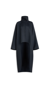 MIDNIGHT - ALA&Iuml;A ASYMMETRIC DOUBLE FACE CACHMERE COAT
