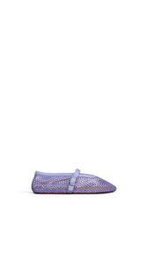 LILAC - ALA&Iuml;A BALLET FLATS IN FISHNET AND SUEDE