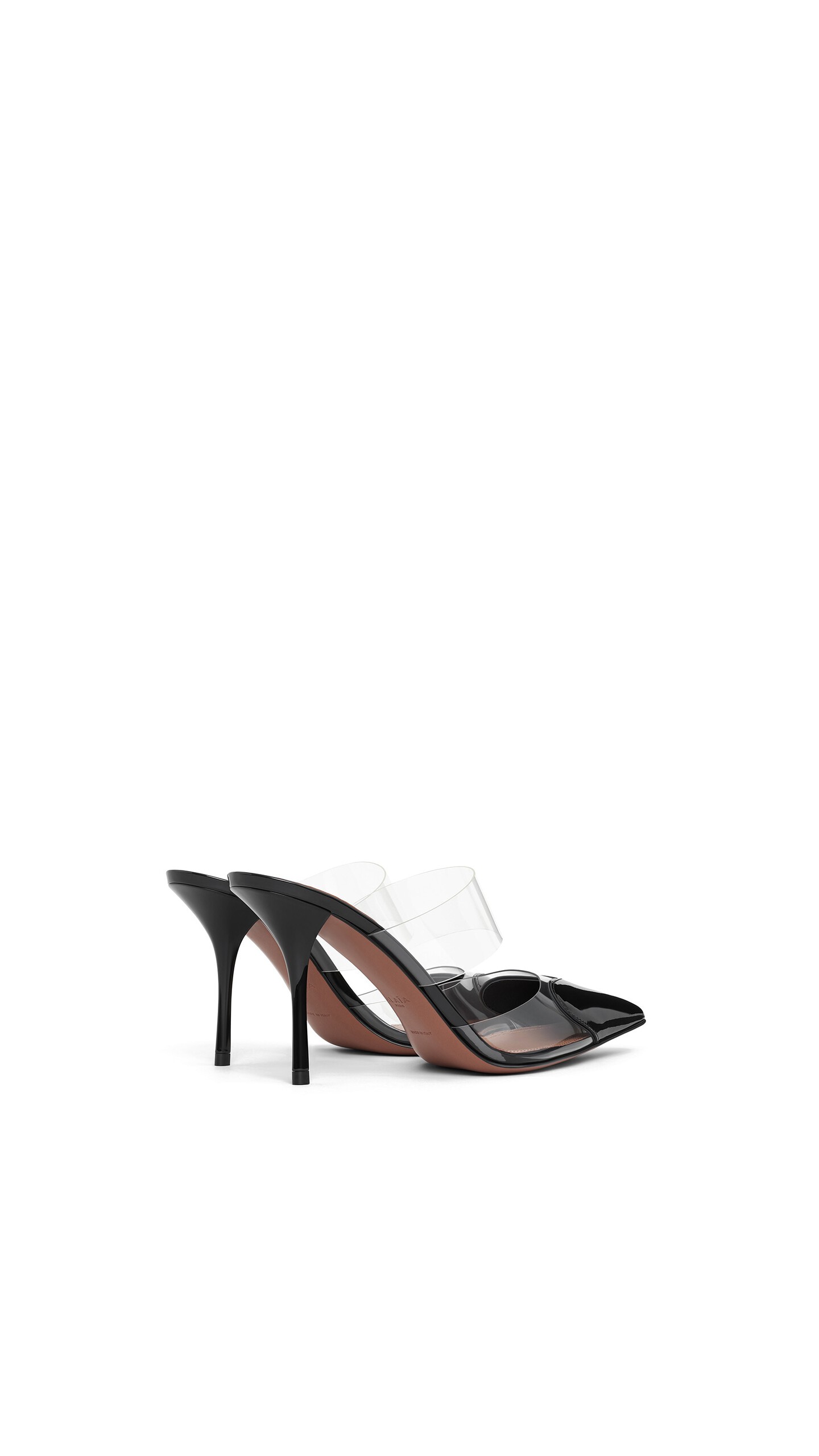 ALA&Iuml;A LE C&OElig;UR MULES IN PATENT LEATHER BLACK - View 3