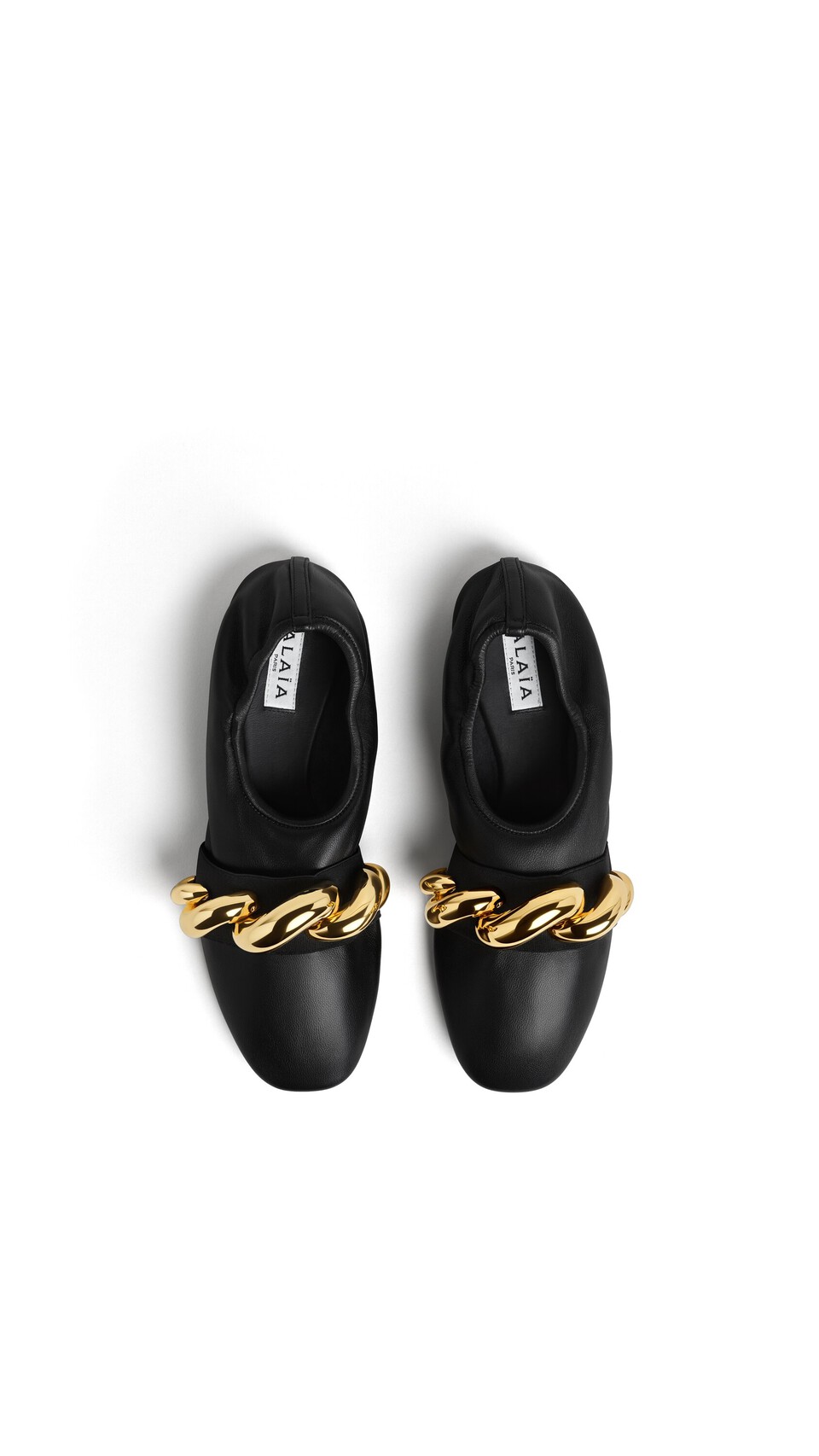 ALA&Iuml;A JEWEL SLIPPERS IN LEATHER BLACK - View 4
