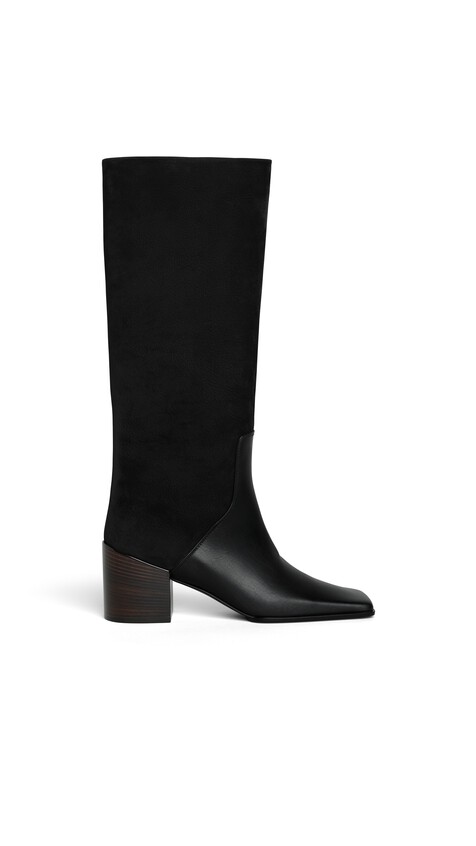 SQUARE KNEE BOOTS IN LEATHER