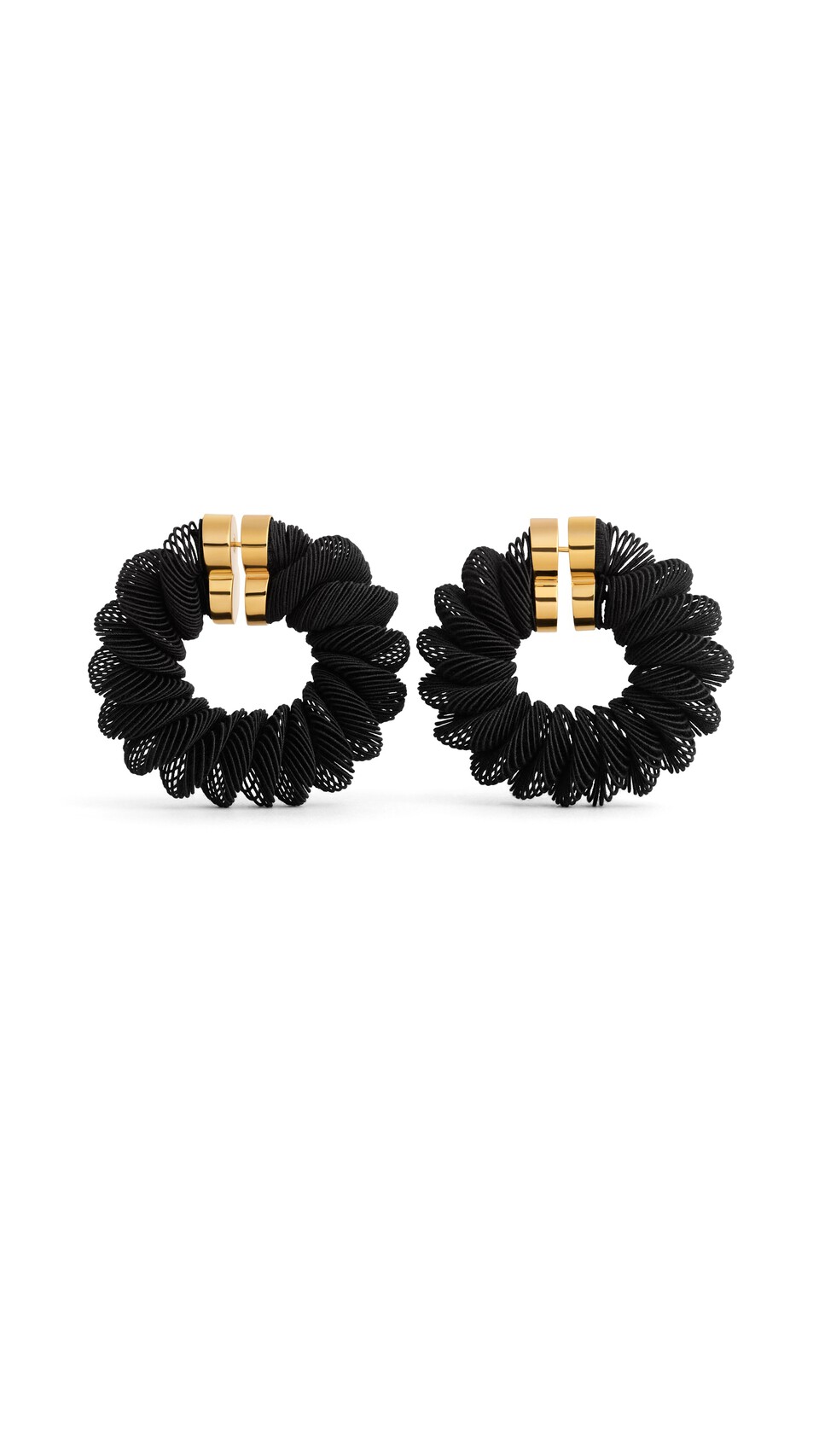 ALA&Iuml;A SPIRAL HOOPS EARRINGS BLACK