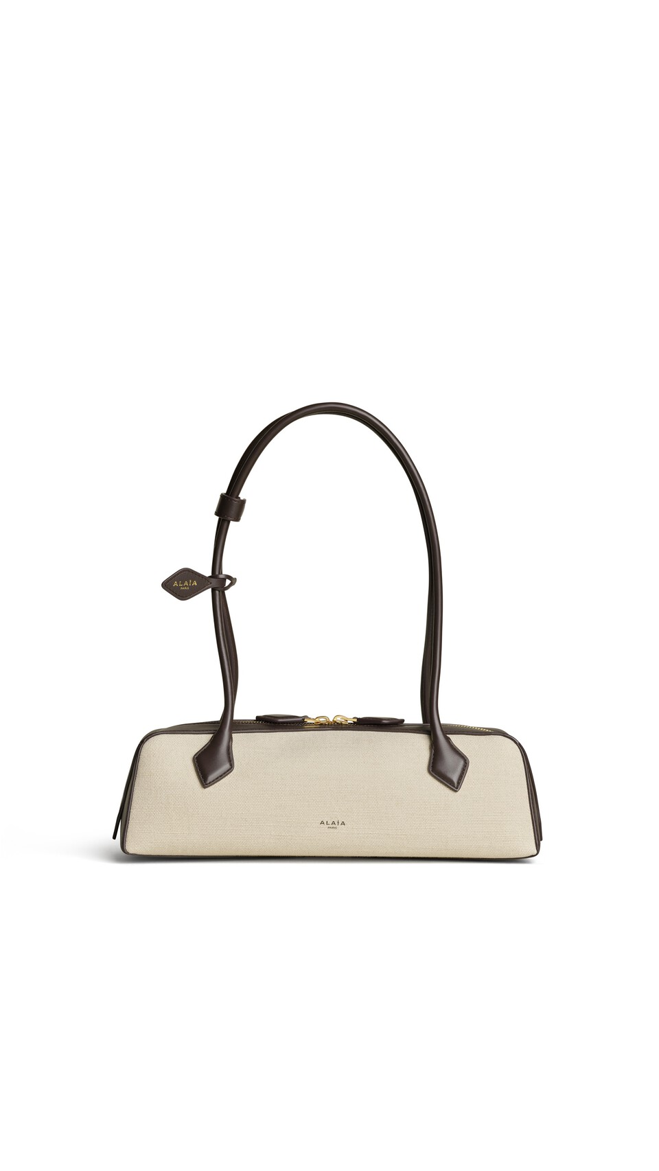 ALA&Iuml;A LE TECKEL MEDIUM BAG IN CANVAS NATURAL