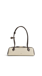NATURAL - ALA&Iuml;A LE TECKEL MEDIUM BAG IN CANVAS