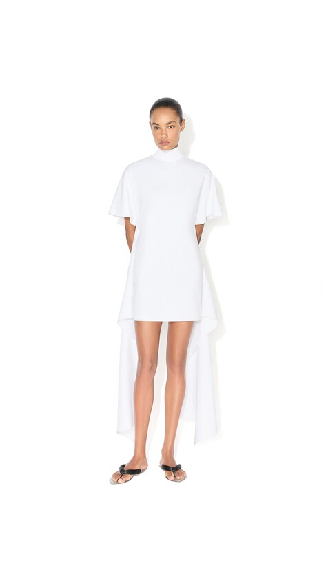 ALA&Iuml;A COTTON JERSEY T-SHIRT DRESS WHITE - View 2