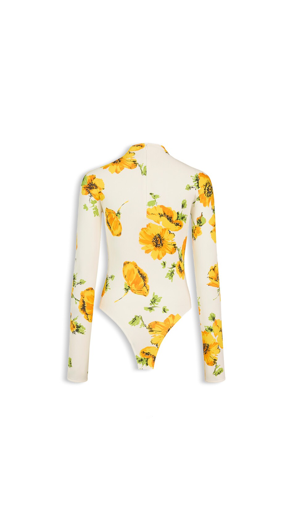 ALA&Iuml;A SECONDSKIN PRINTED BODYSUIT WHITE/YELLOW - View 4