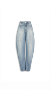 FADED BLUE - ALA&Iuml;A LOW-WAIST ROUND JEANS