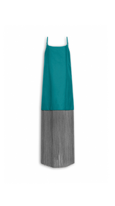 EMERALD - ALA&Iuml;A FRINGED SLIP DRESS