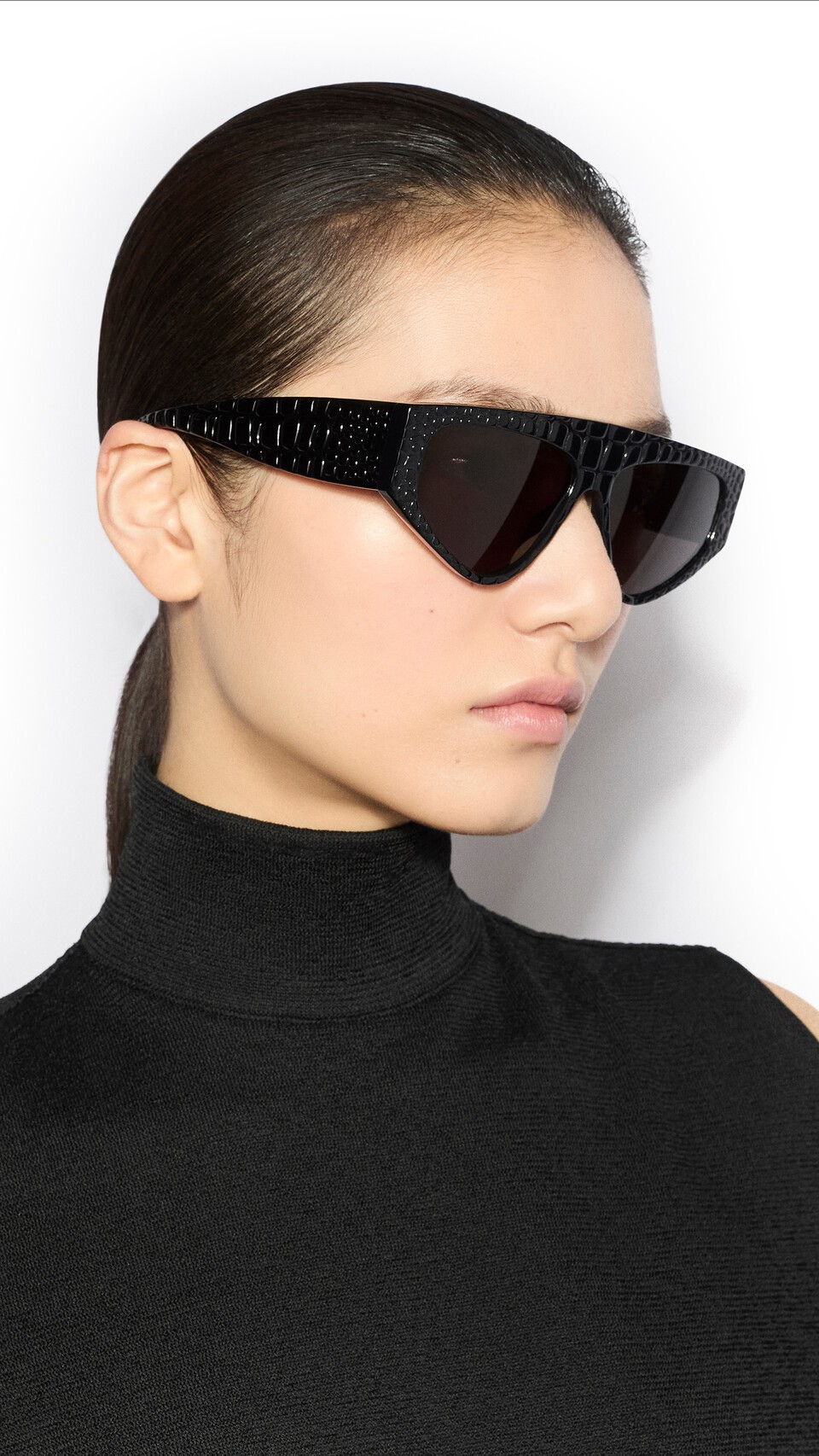 ALA&Iuml;A AVIATOR MASK SUNGLASSES BLACK - View 4