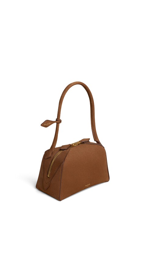 ALA&Iuml;A LE BOULEDOGUE SMALL BAG IN NUBUCK BROWN - View 2