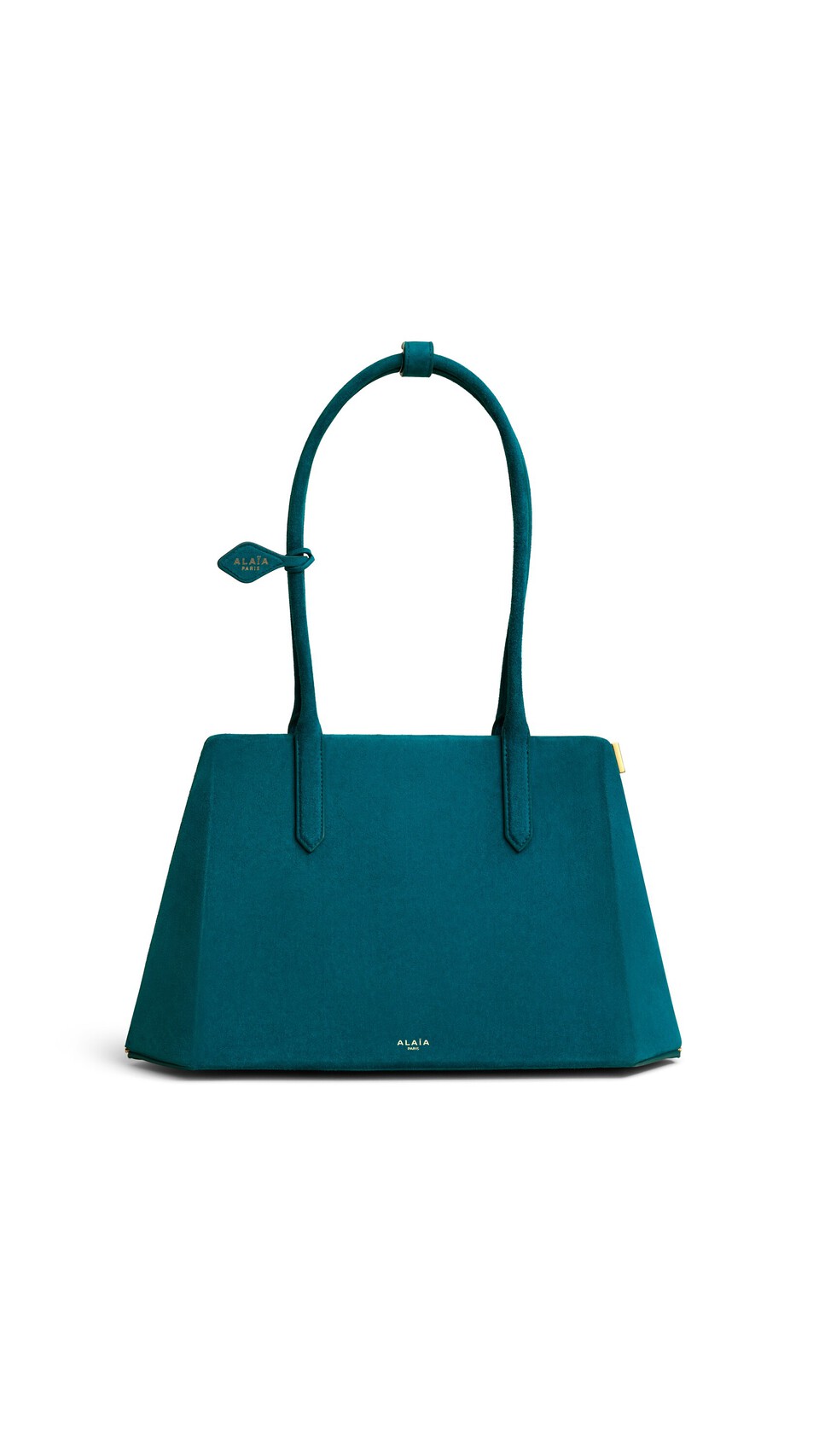 ALA&Iuml;A PRISME BAG IN SUEDE CHINA BLUE