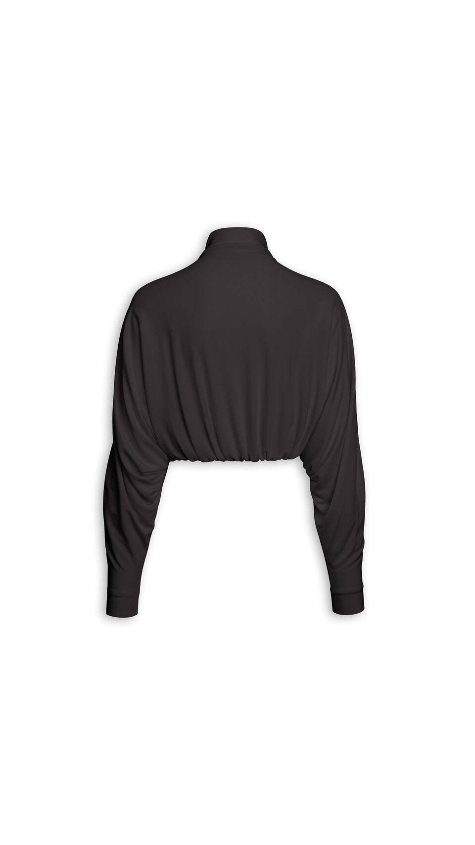 ALA&Iuml;A DRAPED MATTE JERSEY JACKET EBENE - View 5
