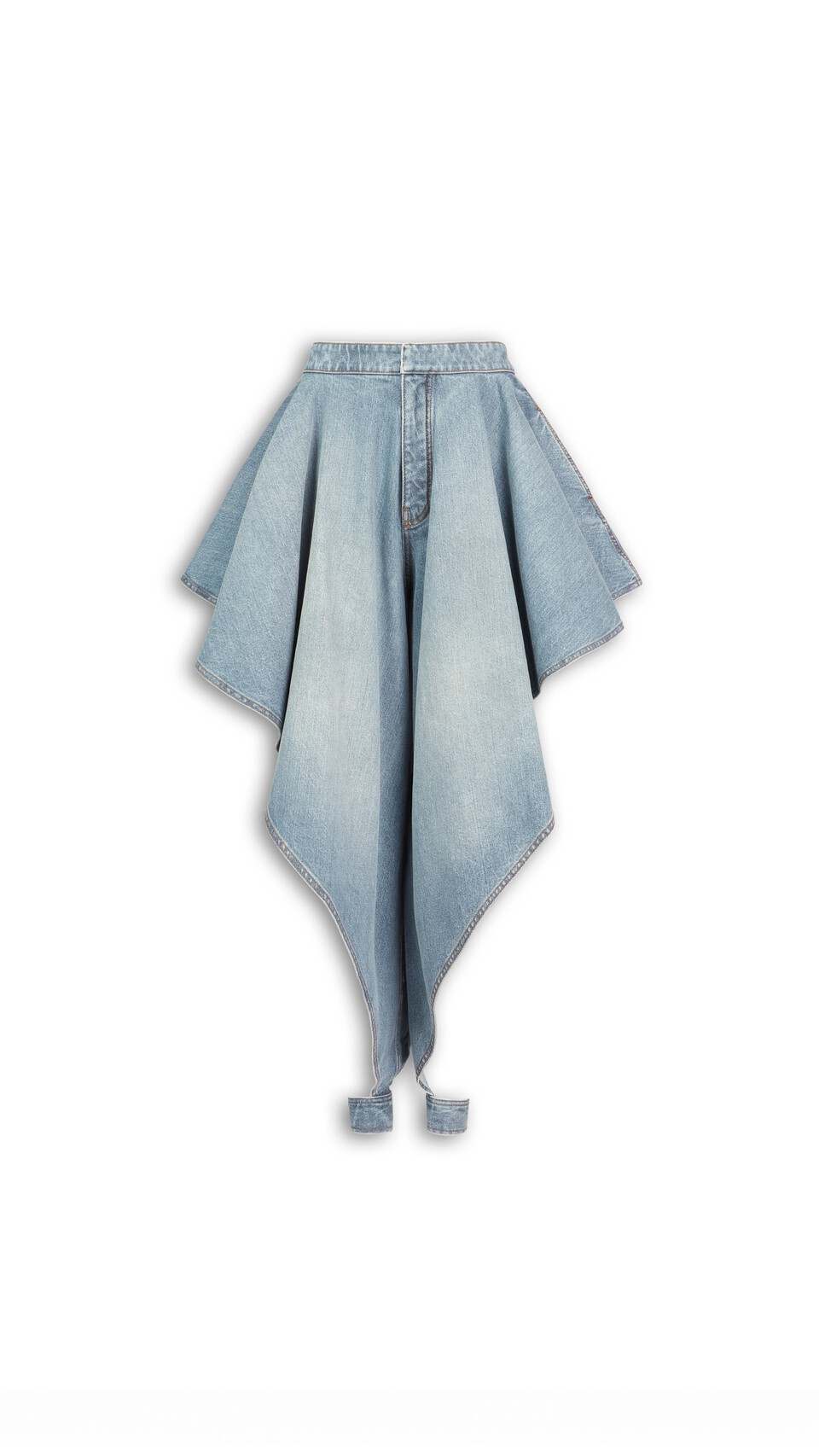 ALA&Iuml;A PANELLED FADED JEANS FADED BLUE