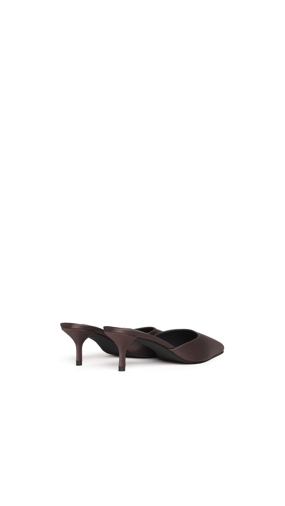 ALA&Iuml;A LE C&OElig;UR MULES IN SATIN DARK BROWN - View 3