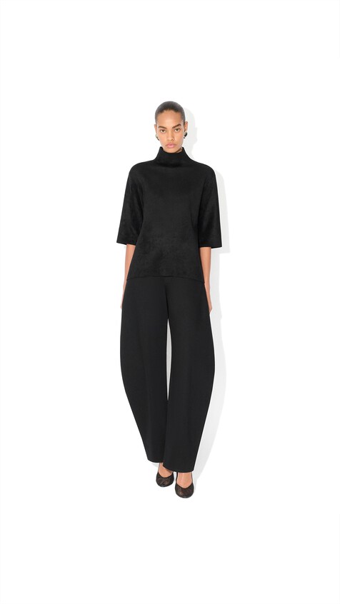 ALA&Iuml;A ROUND DENIM PANTS BLACK - View 2