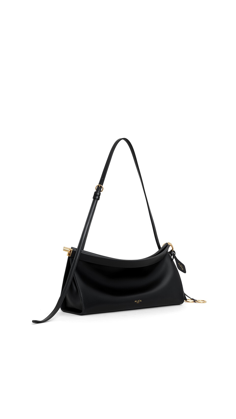 ALA&Iuml;A LE CLICK EAST WEST MEDIUM BAG IN CALFSKIN BLACK - View 2