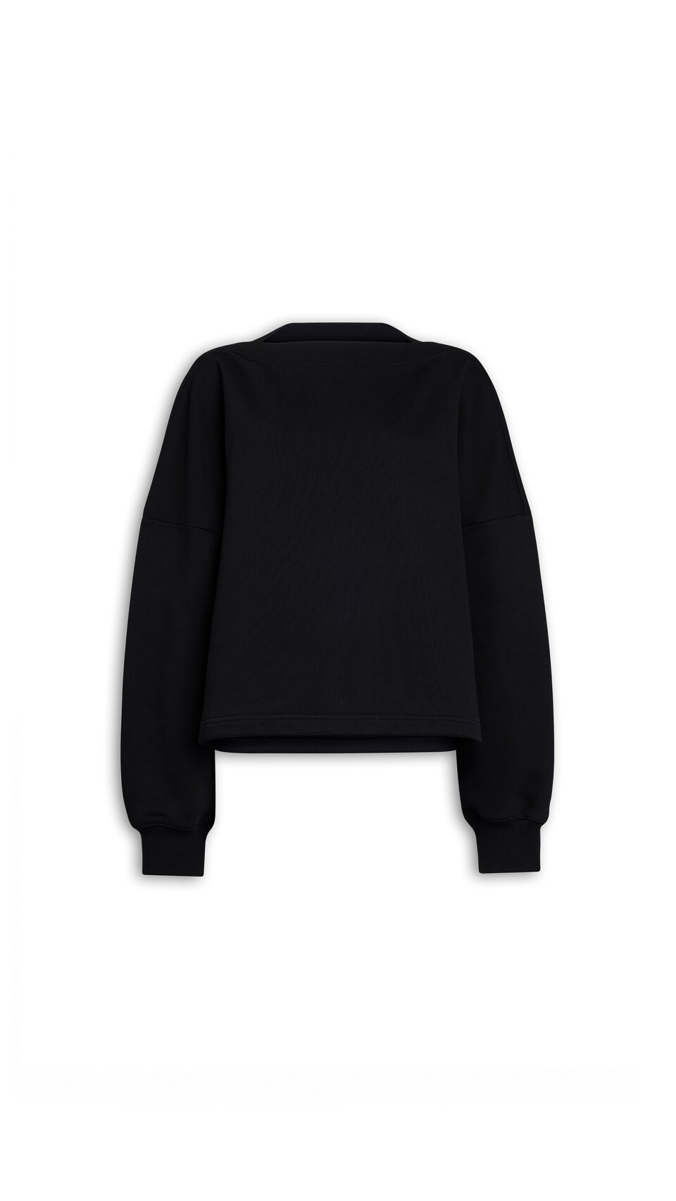 ALA&Iuml;A BOATNECK FLEECE SWEAT BLACK