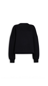 BLACK - ALA&Iuml;A BOATNECK FLEECE SWEAT