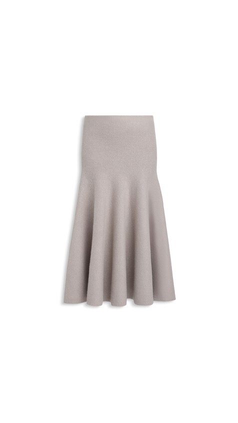 ALA&Iuml;A CASHMERE FLARED SKIRT SAND